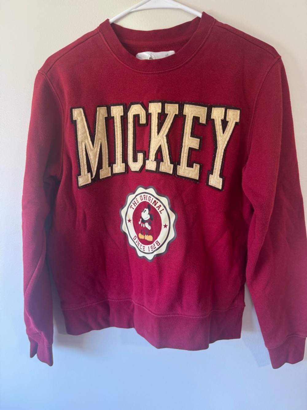 Vintage Disney Mickey Mouse Red Sweatshirt – XS Adult